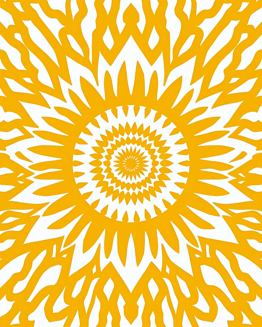 Radiant Sunburst Geometric Pattern Rug