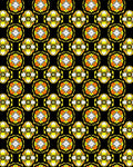 Bright Yellow Orange Floral Pattern Rug