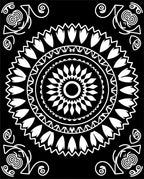Classic White Mandala Pattern Art Rug