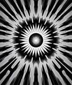 Striking Radiant Sunburst Pattern Rug