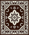 Elegant Floral Scrollwork Frame Design Rug