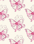 Pink Delicate Butterfly Pattern Design Rug
