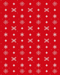 Red White Snowflake Pattern Rug