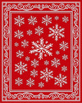 Red Snowflake Pattern Rug