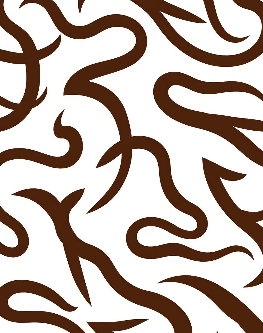 Brown Swirl Abstract Art Rug