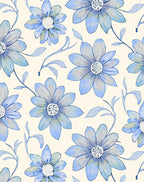 Watercolor Blue Floral Delight Rug
