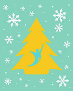 Festive Tree With Snowflakes Design Rug