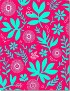 Bright Bold Floral Leaf Pattern Rug