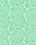 Mint Green Swirls Botanical Print Rug