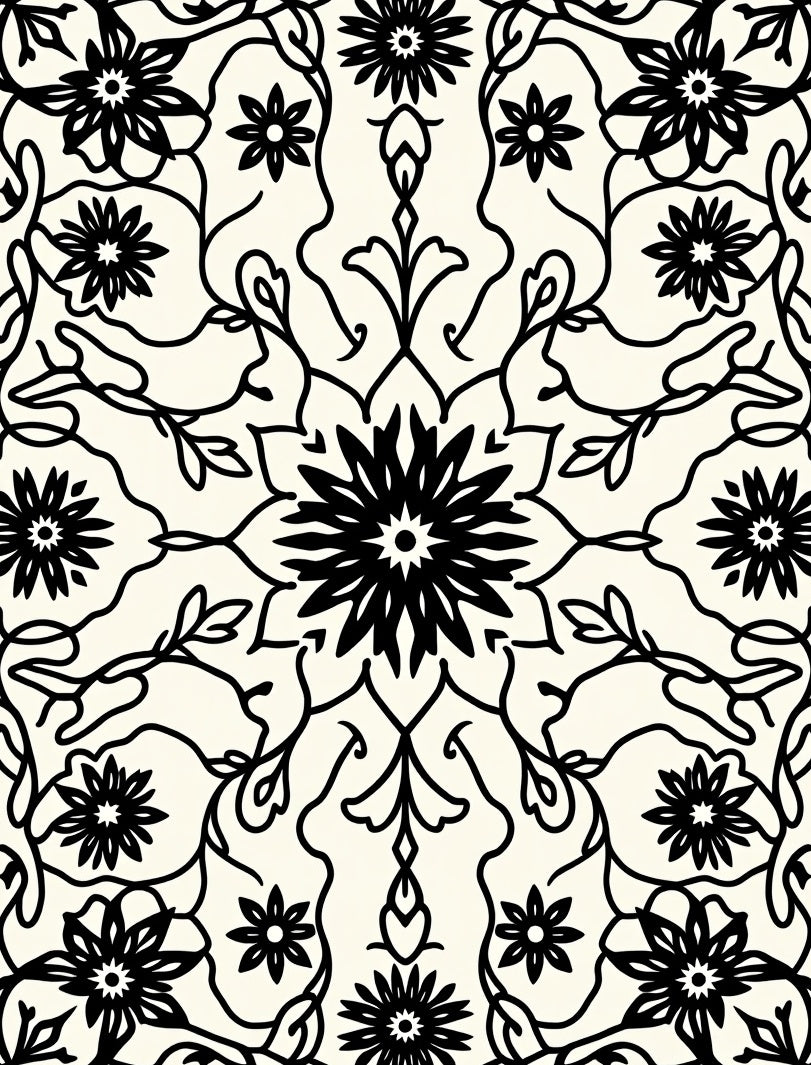 Floral Scrollwork Pattern Rug