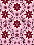 Floral Vine Repeating Pattern Rug