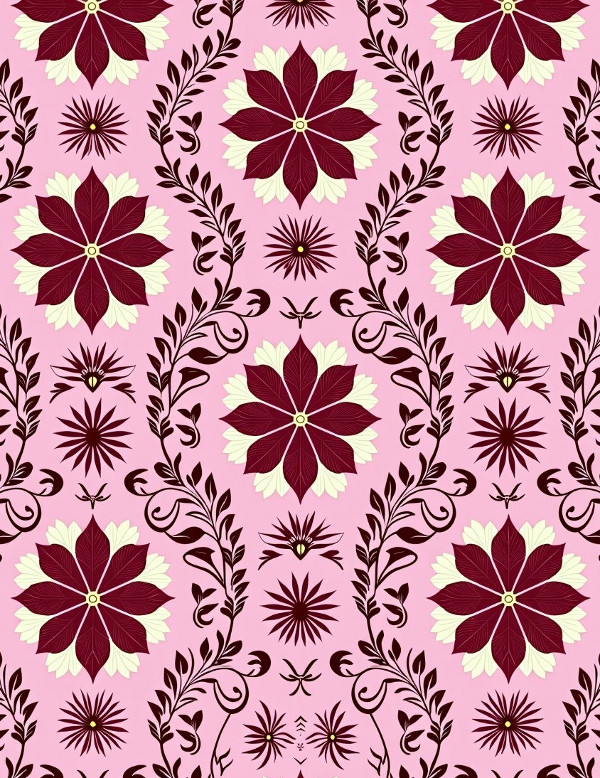 Floral Vine Repeating Pattern Rug