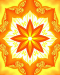 Orange Yellow Mandala Floral Design Rug