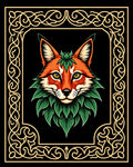 Whimsical Fox With Floral Border Design Rug