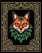 Whimsical Fox With Floral Border Design Rug
