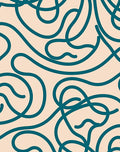 Teal Swirl Abstract Pattern Rug