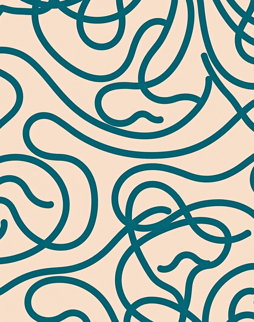 Teal Swirl Abstract Pattern Rug