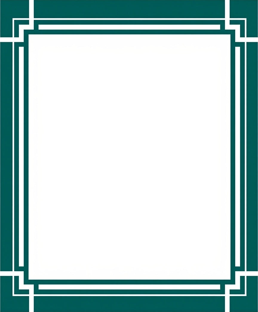 Classic Geometric Border Pattern Rug