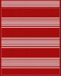 Crimson Red And White Striped Design Rug