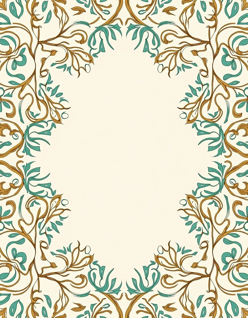 Elegant Floral Swirl Pattern Rug