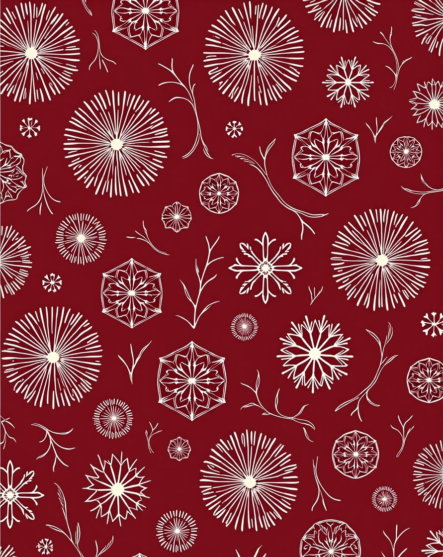 White Snowflake Sunburst Geometric Pattern Rug