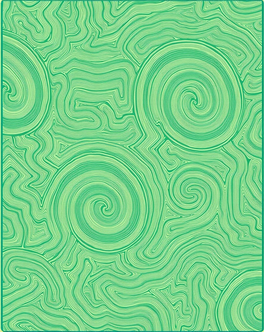 Vibrant Swirls Wavy Lines Design Rug