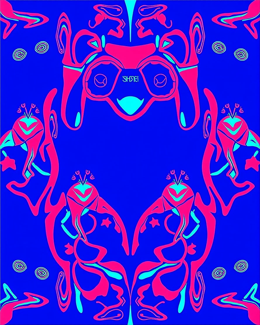 Vibrant Abstract Swirl Motif Rug