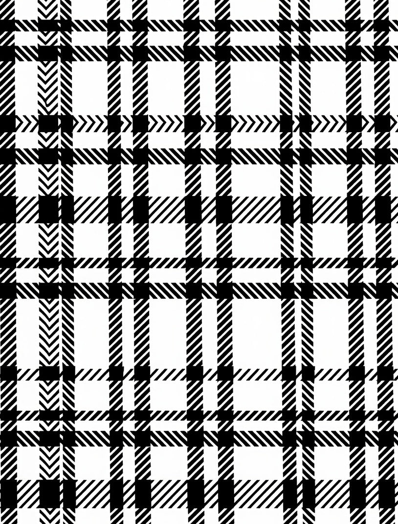 Classic Black White Checked Pattern Rug