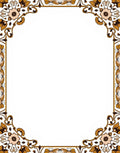 Art Nouveau Floral Golden Border Design Rug