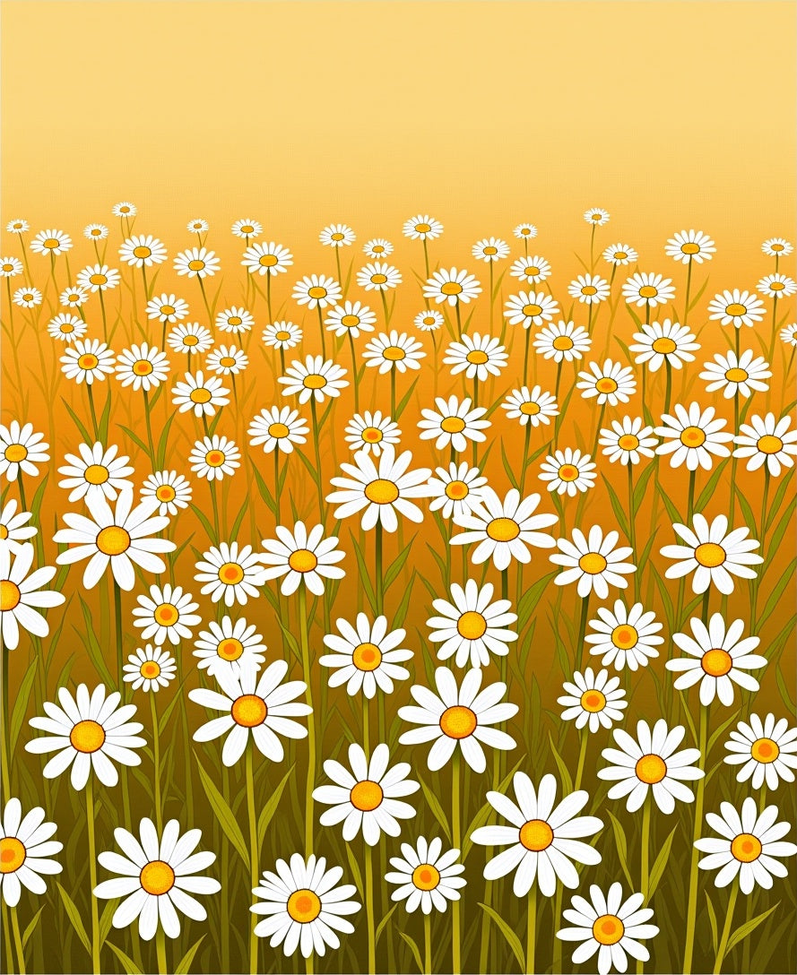 White Daisy Meadow Design Rug