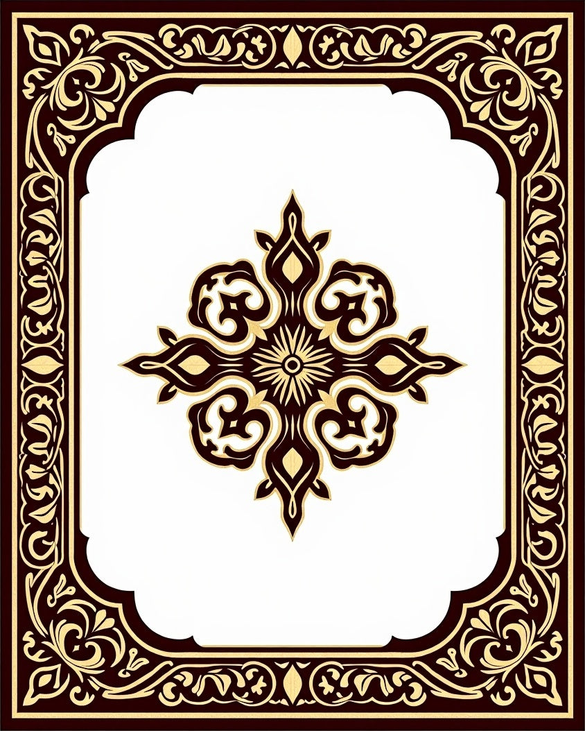 Ornate Antique Medallion Dark Rug