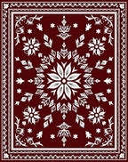 Ornate Floral Medallion Design Rug