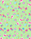 Whimsical Pink and Blue Creatures Gift Wrap Rug