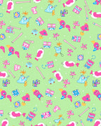 Whimsical Pink and Blue Creatures Gift Wrap Rug