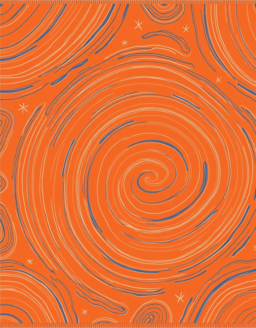 Orange Swirl Abstract Pattern Rug