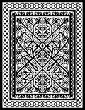 Intricate Black White Geometric Patterned Rug