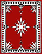 Bold Red Star Burst Geometric Pattern Rug