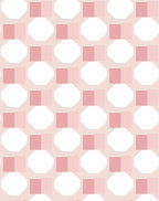 Soft Pink Geometric Octagon Pattern Rug