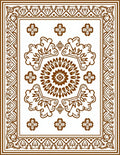 Classic Floral Mandala Border Design Rug