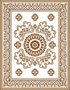 Classic Floral Mandala Border Design Rug