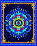 Bold Geometric Mandala Blue Rug