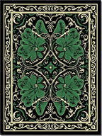 Art Nouveau Green Floral Scroll Rug