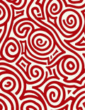 Crimson Swirls Abstract Pattern Rug