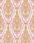 Gilded Pink Gold Damask Pattern Rug