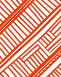 Orange White Intersecting Lines Pattern Rug