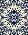 Intricate Floral Mandala Design Rug