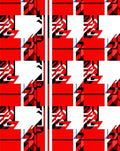 Bold Red And Black Geometric Pattern Rug