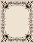 Ornate Floral Leaf Scroll Accents Rug