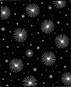 Radiant Starburst Pattern Black White Rug