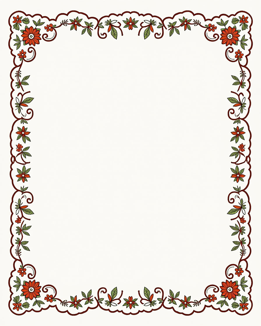 Vintage Floral Vine Motif Rug